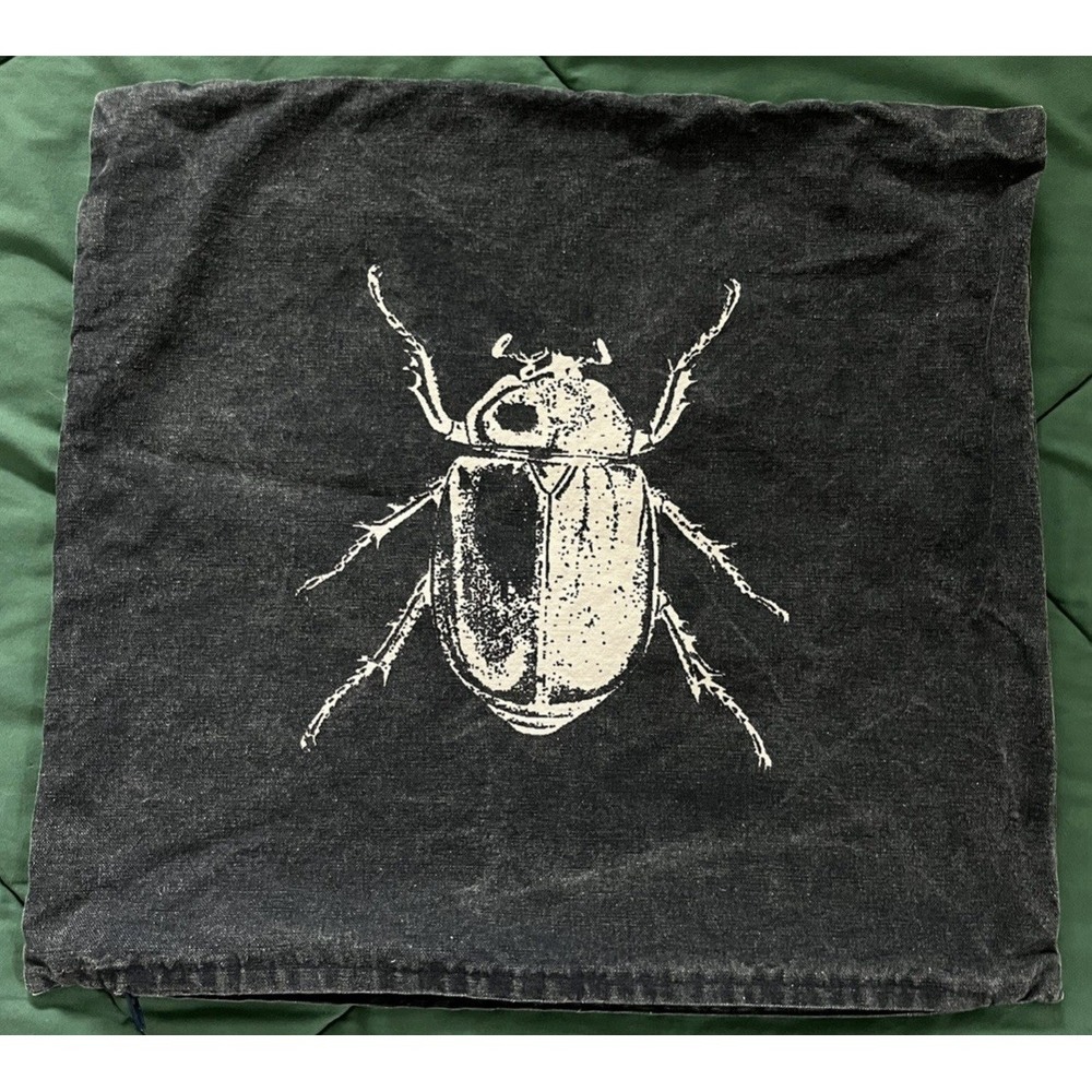 IKEA Tistelfjaril Beetle Cushion Pillow Cover Blue Cotton 18x18 Insect